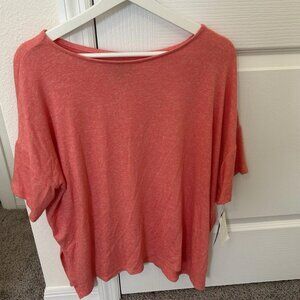 NWT DONNA KARAN Orange T-Shirt Sleepwear Jersey Pajama Top blouse Large L Soft